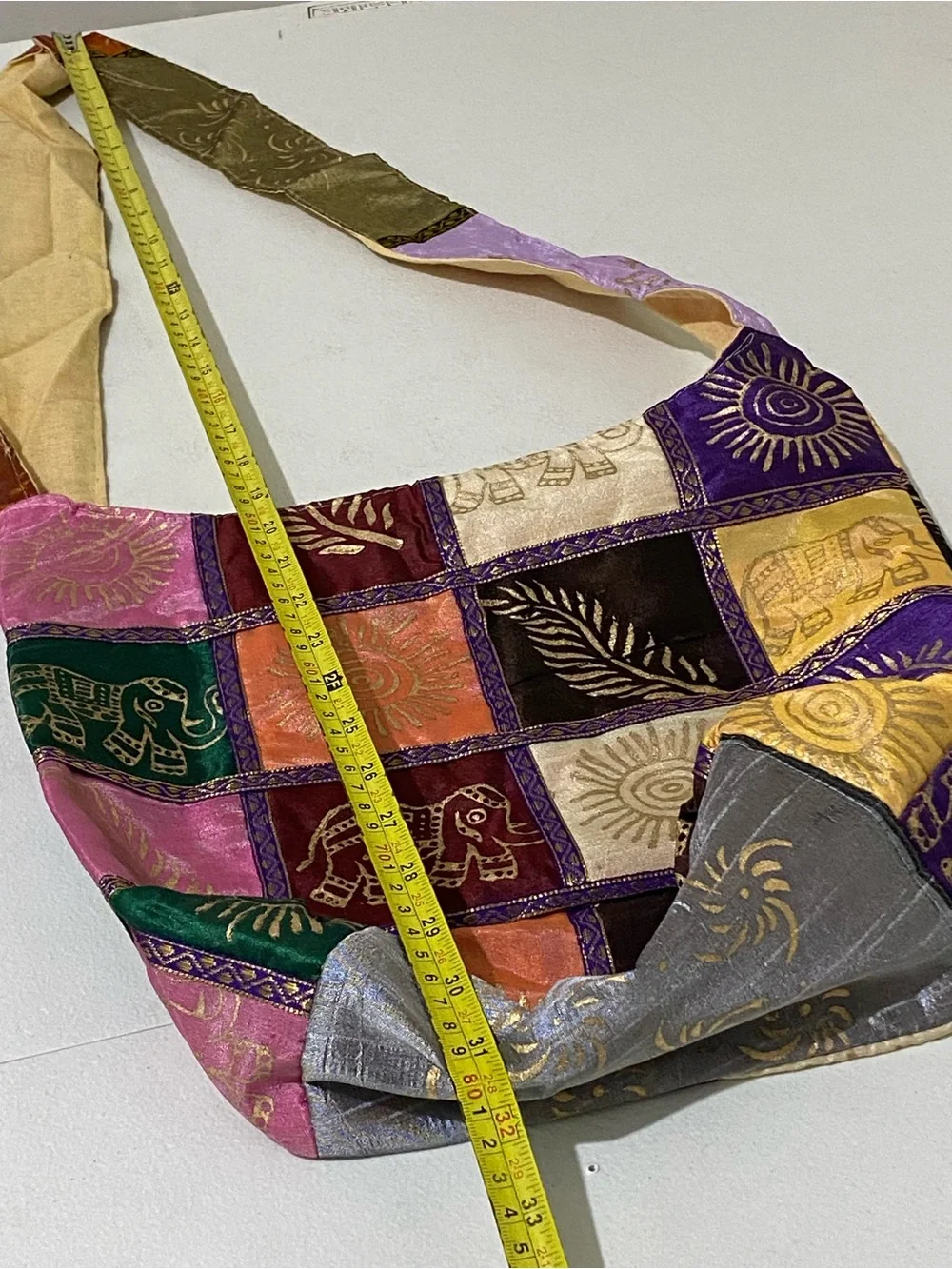New Patchwork Multicolor‎ Shoulder Bag with Elephant Motif